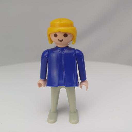 PLAYMOBIL MUJER MUÑECO CLICK AZUL GRIS , RUBIA