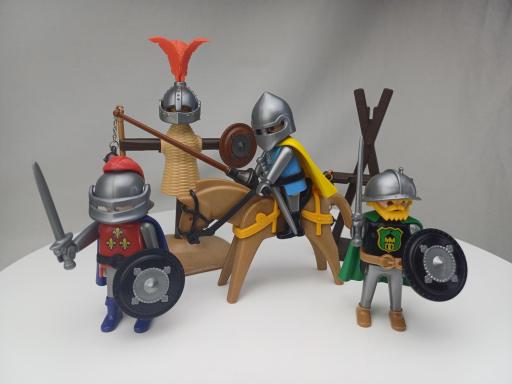 PLAYMOBIL 3668 ENTRENAMIENTO TORNEO MEDIEVAL CABALLEROS (AÑO 1993 - 2004)