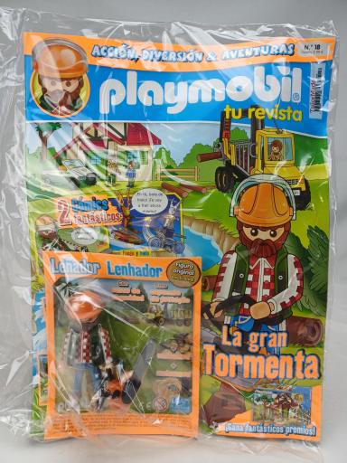 PLAYMOBIL REVISTA BLUE Nº LEÑADOR CON MOTOSIERRA ( FEBRERO 2017)