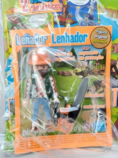 PLAYMOBIL REVISTA BLUE Nº LEÑADOR CON MOTOSIERRA ( FEBRERO 2017) [1]