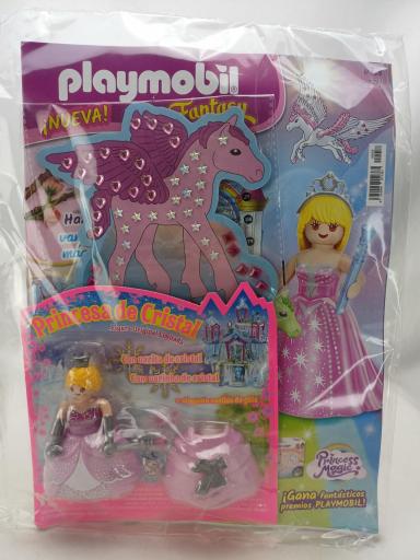 PLAYMOBIL REVISTA PINK Nº58 PRINCESA DE CRISTAL (ENERO 2025) Con figura y joyas para pegar.