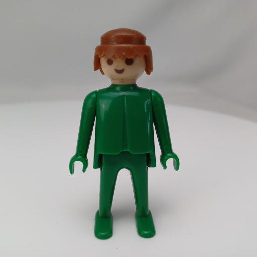 PLAYMOBIL MUÑECO CLICK VERDE CASTAÑO , MANOS FIJAS