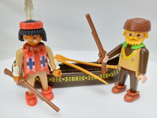 PLAYMOBIL 3397 INDIO CON TRAMPERO Y CANOA (AÑO 1991 - 1995) [1]