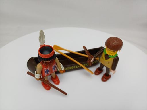 PLAYMOBIL 3397 INDIO CON TRAMPERO Y CANOA (AÑO 1991 - 1995) [2]