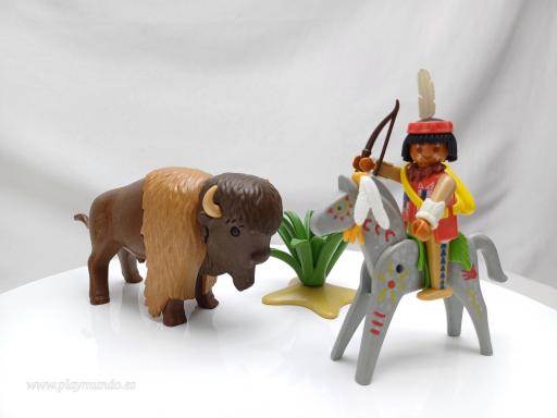 PLAYMOBIL 3731 INDIO CAZANDO BISONTE (AÑO 1988 - 1995) [6]