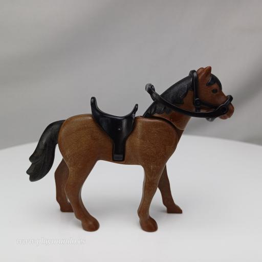 PLAYMOBIL CABALLO  MARRON OESTE MEDIEVAL MOD068