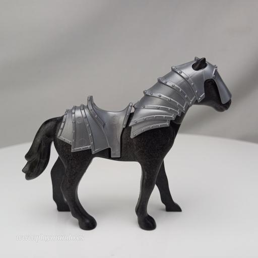 ​PLAYMOBIL CABALLO  MEDIEVAL CON ARMADURA  mod36