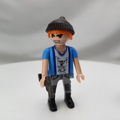 PLAYMOBIL DELINCUENTE CON PISTOLA MUÑECO CLICK  MOD1050