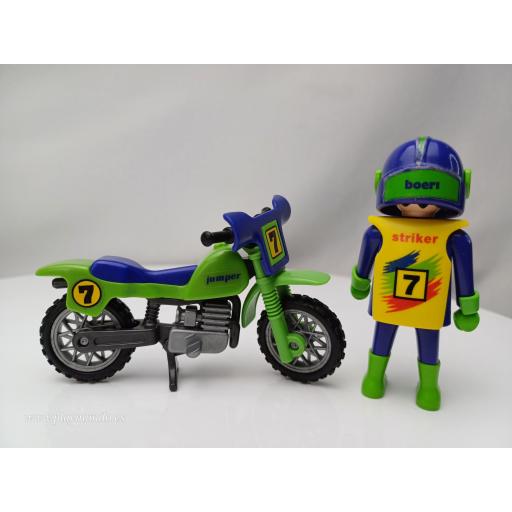 PLAYMOBIL 3698 MOTOCROSS MOTORISTA CON MOTO (AÑO 1994 - 1998) [3]