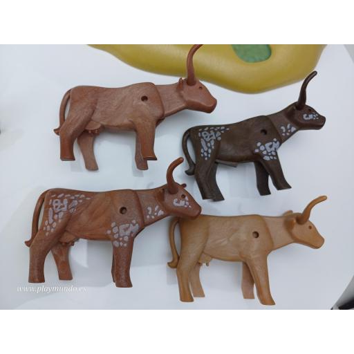 PLAYMOBIL 3801 VAQUEROS OESTE CON VACAS CUERNOS LARGOS ABREVADERO (AÑO 1994) [4]