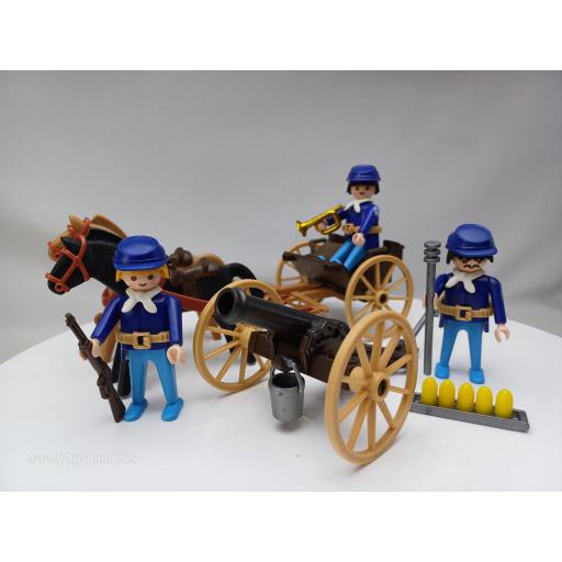 ​PLAYMOBIL 3729 OESTE WESTERN SOLDADOS NORTEÑOS ARTILLERIA  (AÑO 1988-1994)