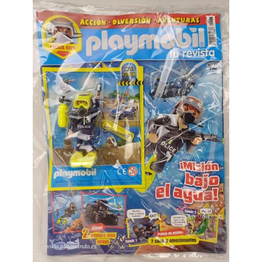 PLAYMOBIL REVISTA BLUE Nº77   POLICIA BUZO MOD2 ( AGOSTO 2024) 