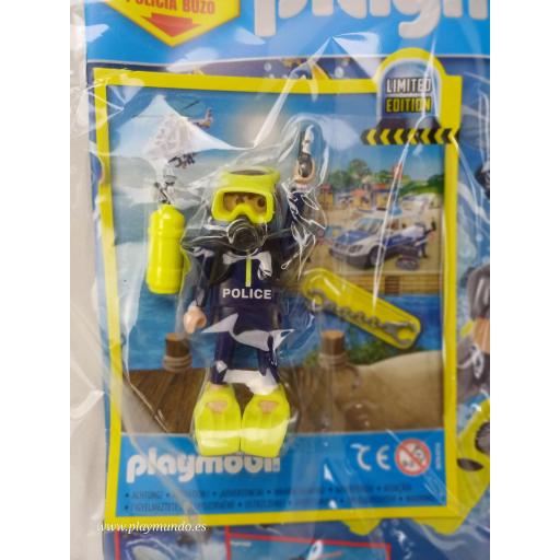 PLAYMOBIL REVISTA BLUE Nº77   POLICIA BUZO MOD2 ( AGOSTO 2024)  [1]