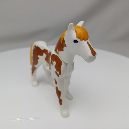 PLAYMOBIL CABALLO BLANCO MANCHAS MARRONES mod077 [1]