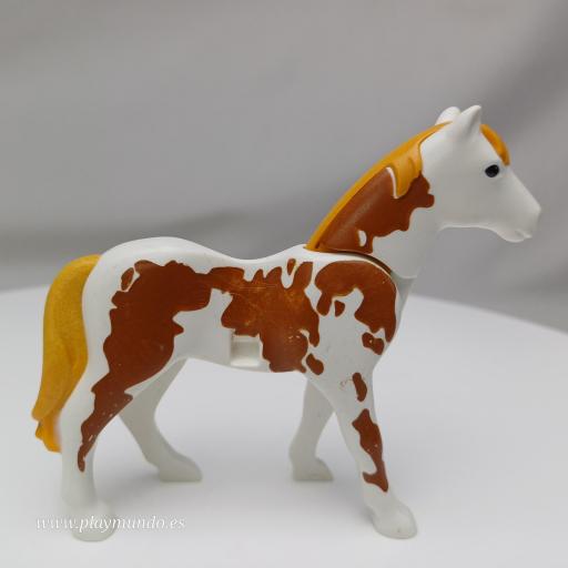 PLAYMOBIL CABALLO BLANCO MANCHAS MARRONES mod077 [2]