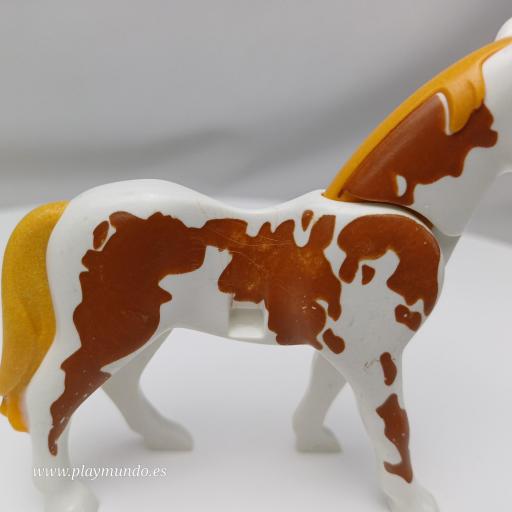 PLAYMOBIL CABALLO BLANCO MANCHAS MARRONES mod077 [3]