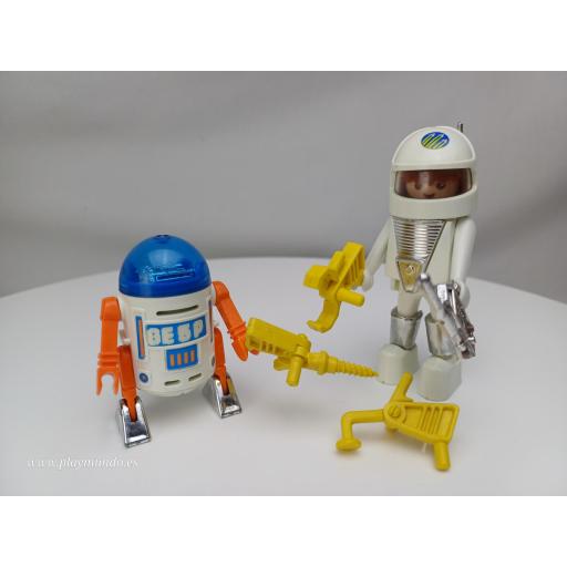 PLAYMOBIL 3591 ROBOT Y ASTRONAUTA PLAYMOSPACE (AÑO 1981) 