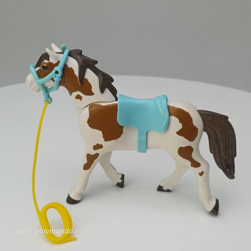 PLAYMOBIL CABALLO  INDIO BLANCO CON MACHAS MARRONES MOD091 [1]