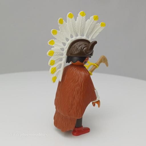 PLAYMOBIL MUÑECO CLICK  INDIO CHAMAN JEFE OESTE WESTERN MOD022 [1]