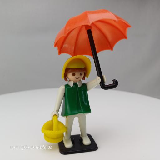 PLAYMOBIL 3345 DAMA OESTE CON PARAGUAS (AÑO 1976 - 1978)