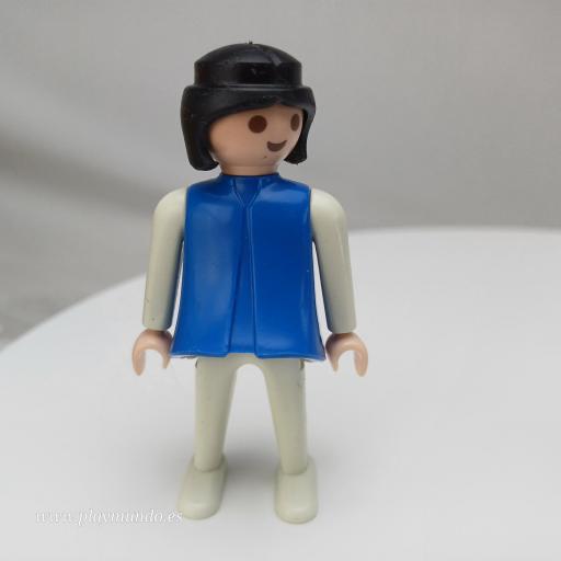 PLAYMOBIL MUJER MUÑECO CLICK AZUL BLANCO MORENA