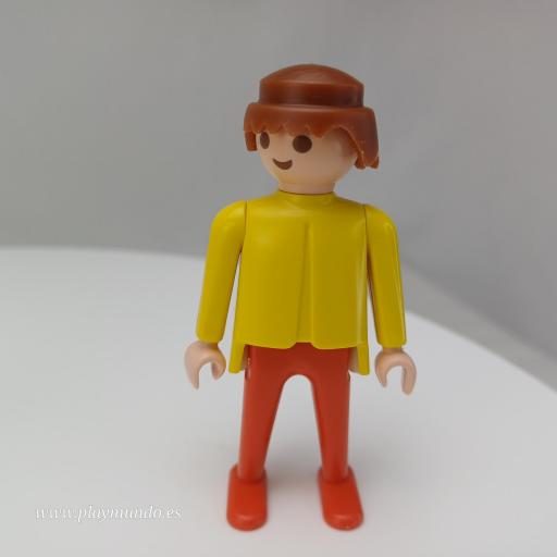 PLAYMOBIL MUÑECO CLICK AMARILLO ROJO CASTAÑO