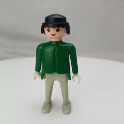 PLAYMOBIL MUÑECO CLICK VERDE GRIS , MANOS BLANCAS