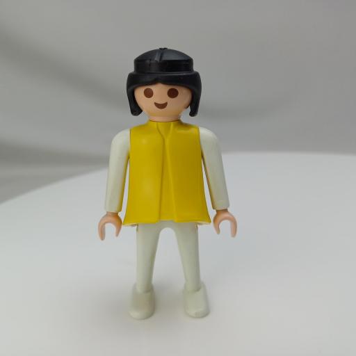 PLAYMOBIL MUJER MUÑECO CLICK AMARILLO BLANCO MORENA
