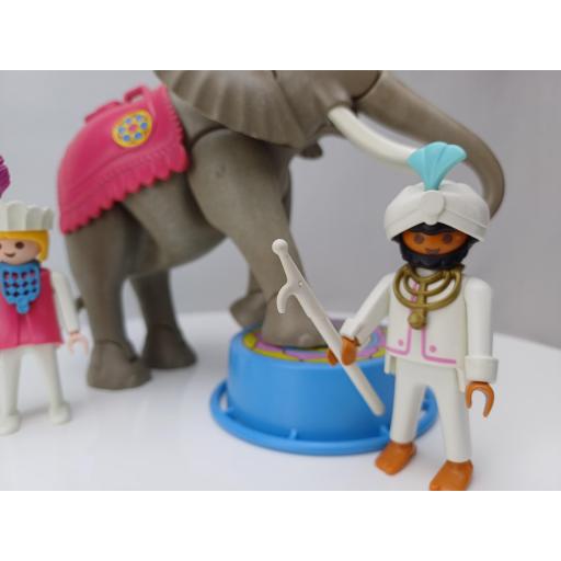 ​PLAYMOBIL 3711 ELEFANTE DEL CIRCO CON DOMADOR Y ACROBATA (V2 AÑO 1993 - 1994) [1]