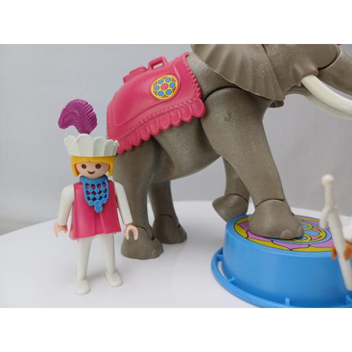 ​PLAYMOBIL 3711 ELEFANTE DEL CIRCO CON DOMADOR Y ACROBATA (V2 AÑO 1993 - 1994) [3]