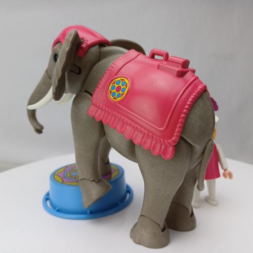​PLAYMOBIL 3711 ELEFANTE DEL CIRCO CON DOMADOR Y ACROBATA (V2 AÑO 1993 - 1994) [5]