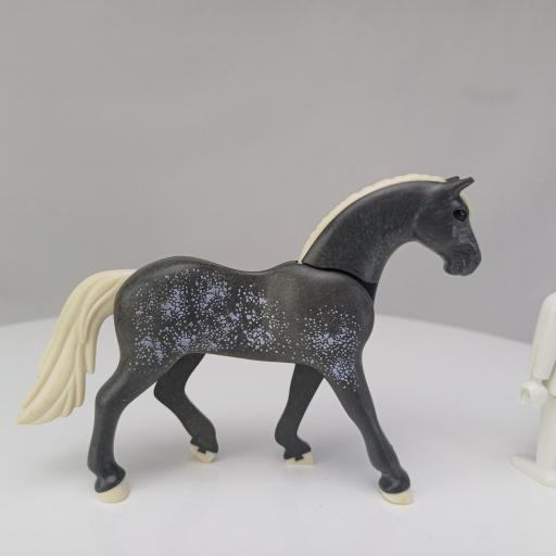 PLAYMOBIL CABALLO  GRIS MANCHAS BLANCAS MOD089 [1]