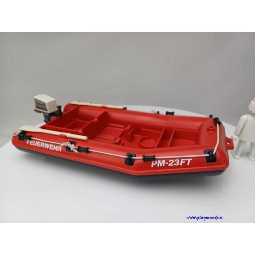 PLAYMOBIL LANCHA GRANDE  ROJA BARCA