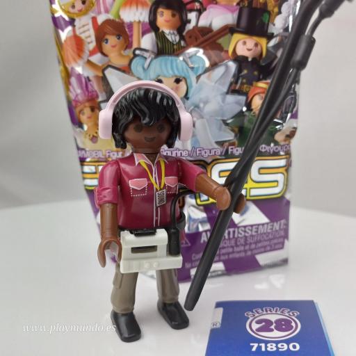 PLAYMOBIL SERIE 28 CHICAS TECNICO DE SONIDO REPORTERA