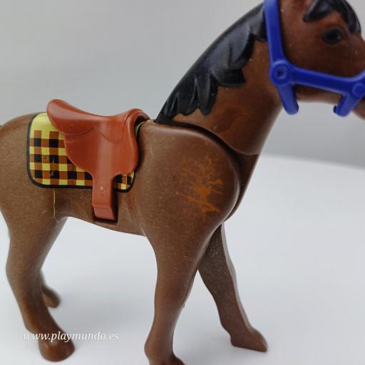 PLAYMOBIL CABALLO MARRON CON MONTURA (LEER DESCRIPCION) [1]