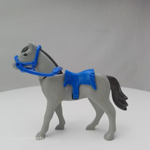 PLAYMOBIL CABALLO  GRIS OESTE MEDIEVAL MOD068