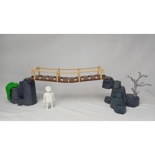 PLAYMOBIL PUENTE SOBRE ROCAS DIORAMA 