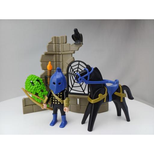 ​​PLAYMOBIL 3899  JINETE MEDIEVAL ENCAPUCHADO (AÑO 1997 - 2001)