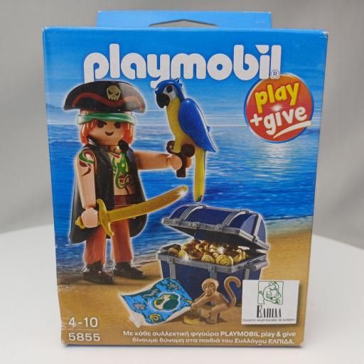 PLAYMOBIL 5855 PLAY & GIVE PIRATA (AÑO 2012 - EDICION GRIEGA) CAJA CON DAÑOS