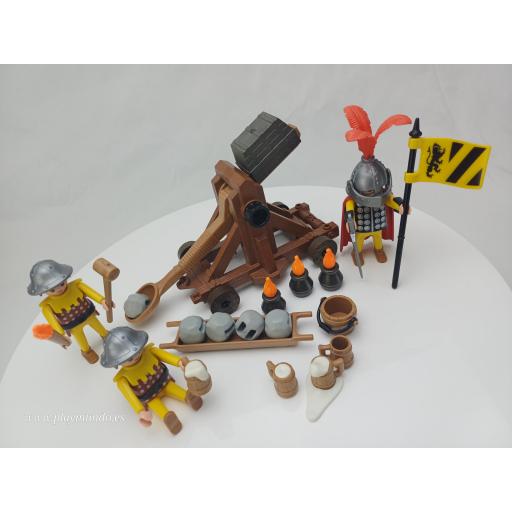 PLAYMOBIL 3653 CATAPULTA CON SOLDADOS MEDIEVAL (AÑO 1993) [0]