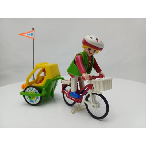 PLAYMOBIL 3068 BICICLETA CON CARRITO  (AÑO 1999)