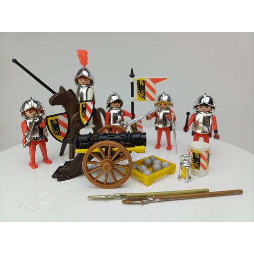 PLAYMOBIL 3482 CABALLEROS MEDIEVALES CON CAÑON (AÑO 1981-1993) [0]