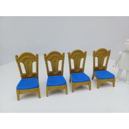 PLAYMOBIL SILLA DORADA AZUL VICTORIANA MOD99