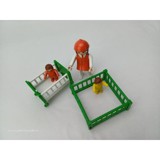 PLAYMOBIL 3593 NIÑERA CON BEBES  (AÑO 1984 - 1989) [1]