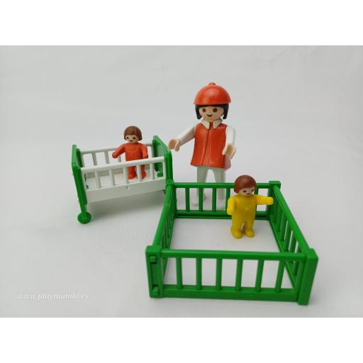 PLAYMOBIL 3593 NIÑERA CON BEBES  (AÑO 1984 - 1989) [2]