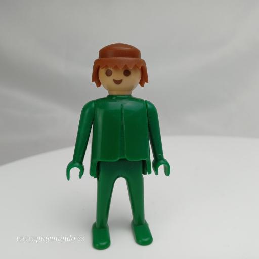 PLAYMOBIL MUÑECO CLICK VERDE  CASTAÑO, MANOS FIJAS [0]