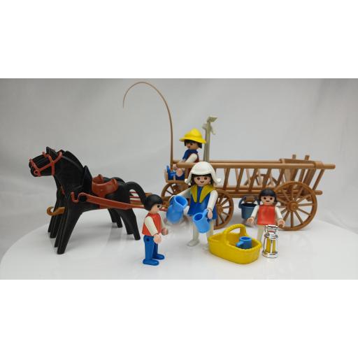 PLAYMOBIL 3503 CARRETA MEDIEVAL CON GRANJEROS (VERSION 4 AÑO 1986 - 1992) [0]