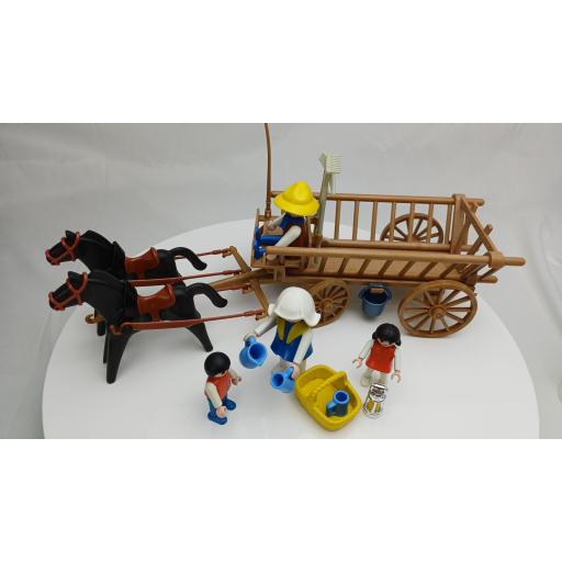 PLAYMOBIL 3503 CARRETA MEDIEVAL CON GRANJEROS (VERSION 4 AÑO 1986 - 1992) [2]