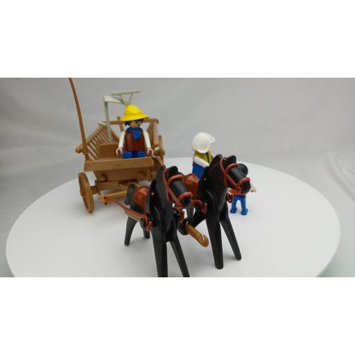 PLAYMOBIL 3503 CARRETA MEDIEVAL CON GRANJEROS (VERSION 4 AÑO 1986 - 1992) [5]