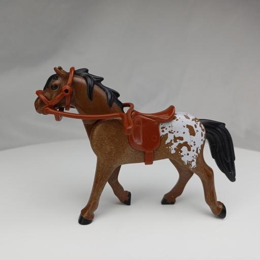 PLAYMOBIL CABALLO  MARRON OESTE MEDIEVAL MOD068